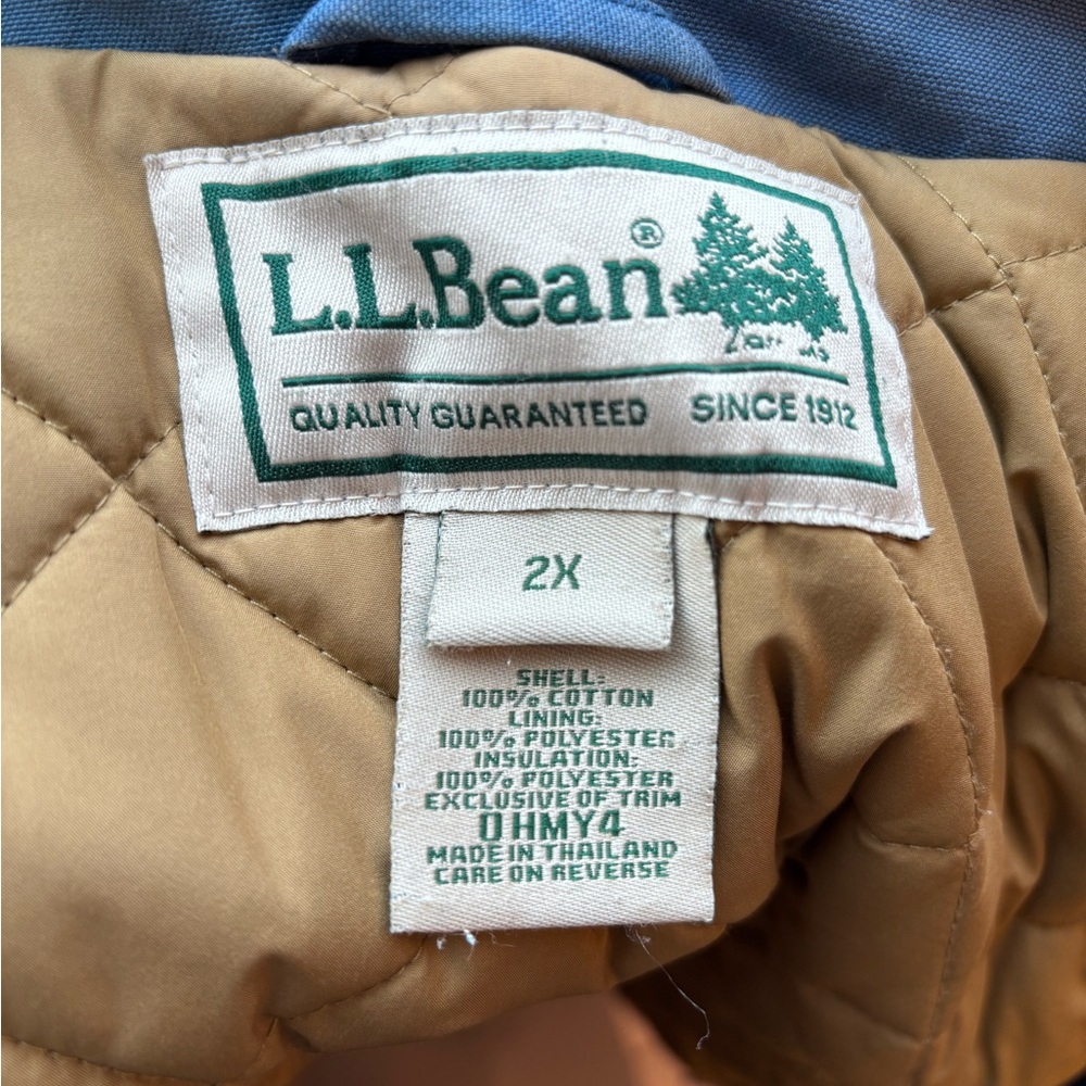 L.L. Bean Men's Blue and Brown Military Jacket Barn Jacket vintage - Picture 16 of 16